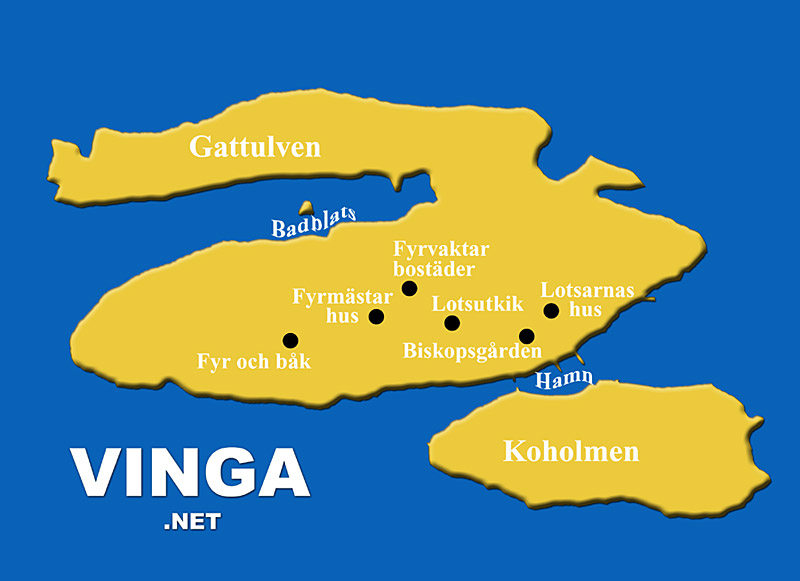 Karta �ver Vinga fyrplats